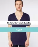 American Apparel 6456 Unisex Sheer Deep V Tee Aqua