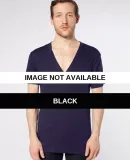 American Apparel 6456 Unisex Sheer Deep V Tee Black