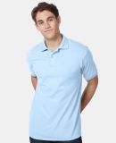054X Hanes Ecosmart Jersey Polo  in Light blue