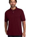 054X Hanes Ecosmart Jersey Polo  in Maroon