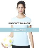 1004 All Sport Ladies' Bamboo Contrast Stitch T-sh AQUA/ WHITE