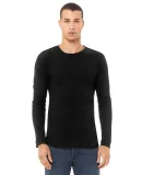 BELLA+CANVAS 3501 Long Sleeve T-Shirt in Solid black slub