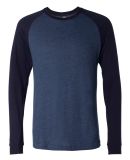 BELLA+CANVAS 3000 Hawthorne Baseball Tee in Hthr nvy/ mdnite