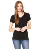 BELLA 6005 Womens V-Neck T-shirt in Black