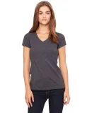 BELLA 6005 Womens V-Neck T-shirt in Dark gry heather