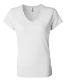 BELLA 6005 Womens V Neck T Shirts in White