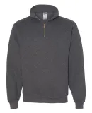 JERZEES SUPER SWEATS 1/4 Zip Sweatshirt with Cadet Black Heather