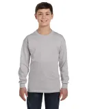 Hanes Youth Tagless 100 Cotton Long Sleeve T Shirt Light Steel