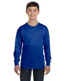 Hanes Youth Tagless 100 Cotton Long Sleeve T Shirt Deep Royal