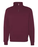 JERZEES 995 Adult New Blend Zip Cadet Collar Sweat Maroon