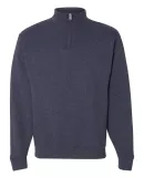 JERZEES 995 Adult New Blend Zip Cadet Collar Sweat Vintage Heather Navy