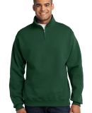 JERZEES 995 Adult New Blend Zip Cadet Collar Sweat in Forest green