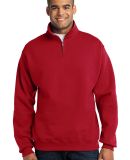 JERZEES 995 Adult New Blend Zip Cadet Collar Sweat in True red
