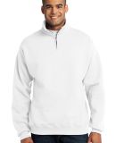 JERZEES 995 Adult New Blend Zip Cadet Collar Sweat in White