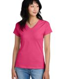 District Made DM1170L Ladies Perfect Weight V Neck in Dark fuchsia