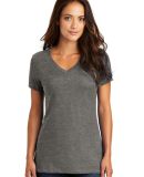 District Made DM1170L Ladies Perfect Weight V Neck in Hthrd charcoal