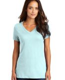 District Made DM1170L Ladies Perfect Weight V Neck in Seaglass blue