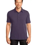 District Made 153 Mens Slub Polo DM350 Eggplant