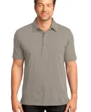 District Made 153 Mens Slub Polo DM350 Frost Grey