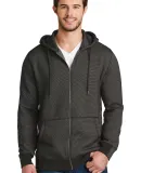 District Made 153 Mens Mini Stripe Full Zip Hoodie Black/Charcoal