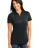 District Made DM450 Ladies Slub Polo  Black