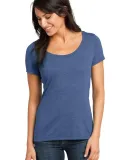 District Made 153 Ladies Textured Scoop Tee DM471 Denim Blue
