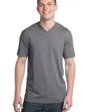 District Young Mens Tri Blend V Neck Tee DT142V Grey Heather