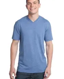 District Young Mens Tri Blend V Neck Tee DT142V Maritime Hthr