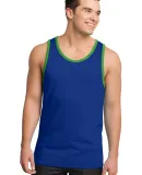 District Young Mens Cotton Ringer Tank DT1500 Dp Royal/Apple