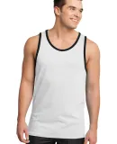 District Young Mens Cotton Ringer Tank DT1500 White/Black