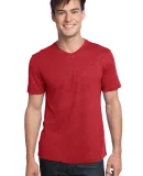 District Young Mens Textured Notch Crew Tee DT172 New Red