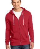 District Young Mens Core Fleece Full Zip Hoodie DT in New red