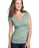 District Juniors Extreme Heather Cap Sleeve V Neck Green