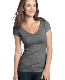 District Juniors Extreme Heather Cap Sleeve V Neck Magnet Grey