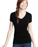 District Juniors 1x1 Rib V Neck Tee DT234V Jet Black