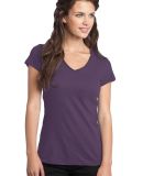 District Juniors Slub V Neck T Shirts DT240 in Eggplant