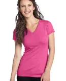 District Juniors Tri Blend V Neck Tee DT242V Dk Fuchsia Hth