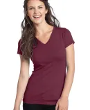 District Juniors Tri Blend V Neck Tee DT242V Maroon Heather