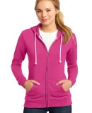 District Juniors Core Fleece Full Zip Hoodie DT290 Dark Fuchsia