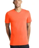District Young Mens Concert V Neck Tee DT5500 Neon Orange