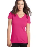 District Juniors Concert V Neck Tee DT5501 Dark Fuchsia