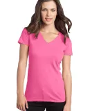 District Juniors Concert V Neck Tee DT5501 Neon Pink