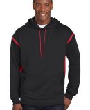 Sport Tek Tech Fleece Hooded Sweatshirt F246 in Black/true red