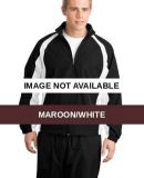 Sport Tek 5 in 1 Performance Full Zip Warm Up Jack Maroon/White