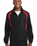 Sport Tek Colorblock Raglan Jacket JST60 in Black/true red