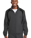 Sport Tek Colorblock Raglan Jacket JST60 in Graph grey/blk