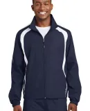 Sport Tek Colorblock Raglan Jacket JST60 in True navy/wht