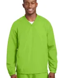 Sport Tek V Neck Raglan Wind Shirt JST72 in Lime shock