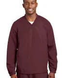 Sport Tek V Neck Raglan Wind Shirt JST72 in Maroon