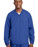 Sport Tek V Neck Raglan Wind Shirt JST72 in True royal